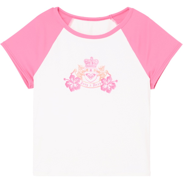 2026 Roxy Womens Roxy Juicy Short Sleeve Lycra Rash Vest ERJWR03937 - Azalea Pink